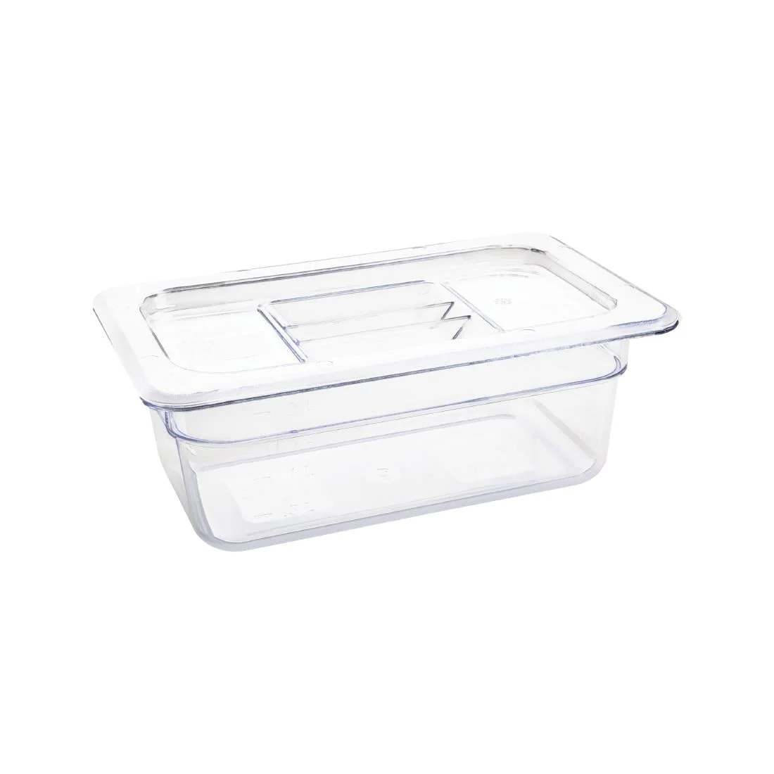 Vogue Polycarbonate 1/4 Gastronorm Container 100mm Clear - Image 3
