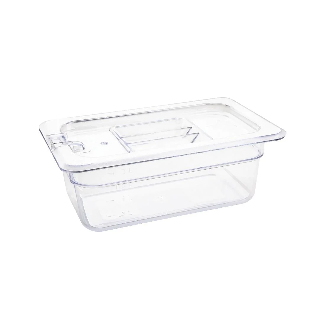 Vogue Polycarbonate 1/4 Gastronorm Container 100mm Clear - Image 4