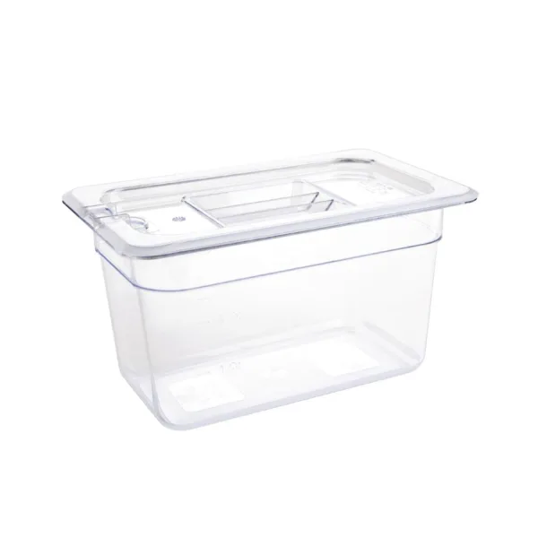 Vogue Polycarbonate 1/4 Gastronorm Container 150mm Clear