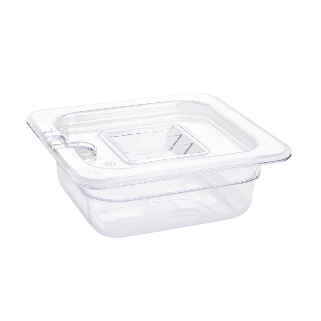 Vogue Polycarbonate 1/6 Gastronorm Container 65mm Clear