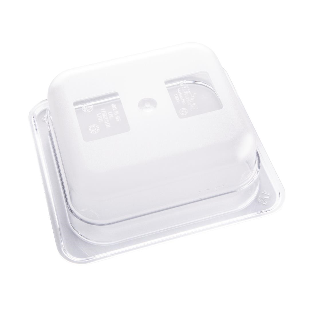 Vogue Polycarbonate 1/6 Gastronorm Container 65mm Clear