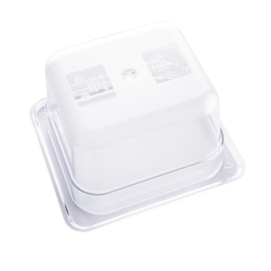 Vogue Polycarbonate 1/6 Gastronorm Container 100mm Clear