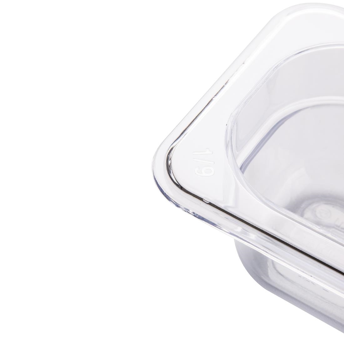 Vogue Polycarbonate 1/9 Gastronorm Container 100mm Clear