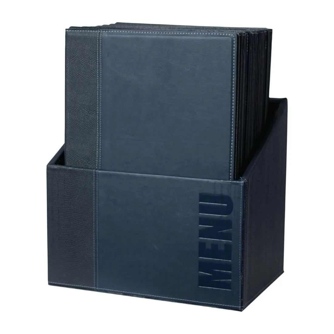 Securit Contemporary Menu Covers and Storage Box A4 Blue - Image 3