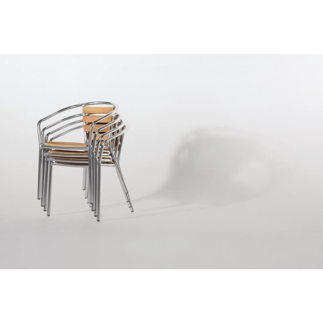 Bolero Aluminium and Ash Chairs (Pack of 4) - Image 6