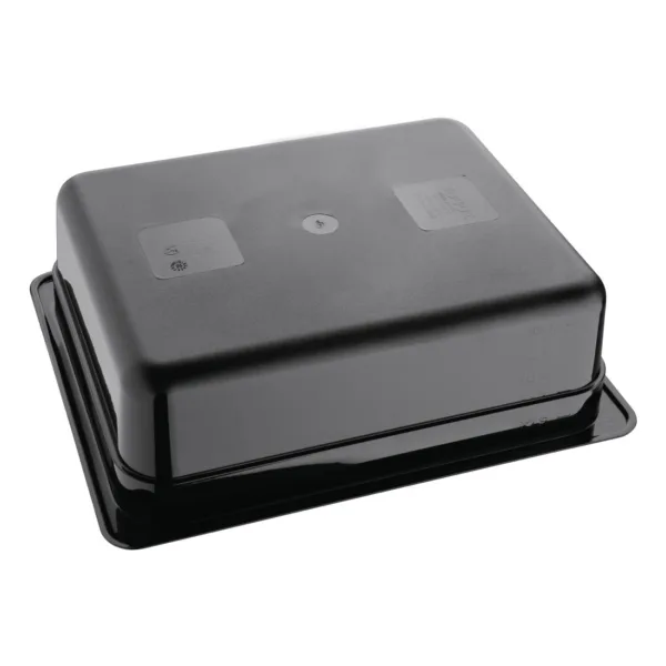 Vogue Polycarbonate 1/2 Gastronorm Container 100mm Black