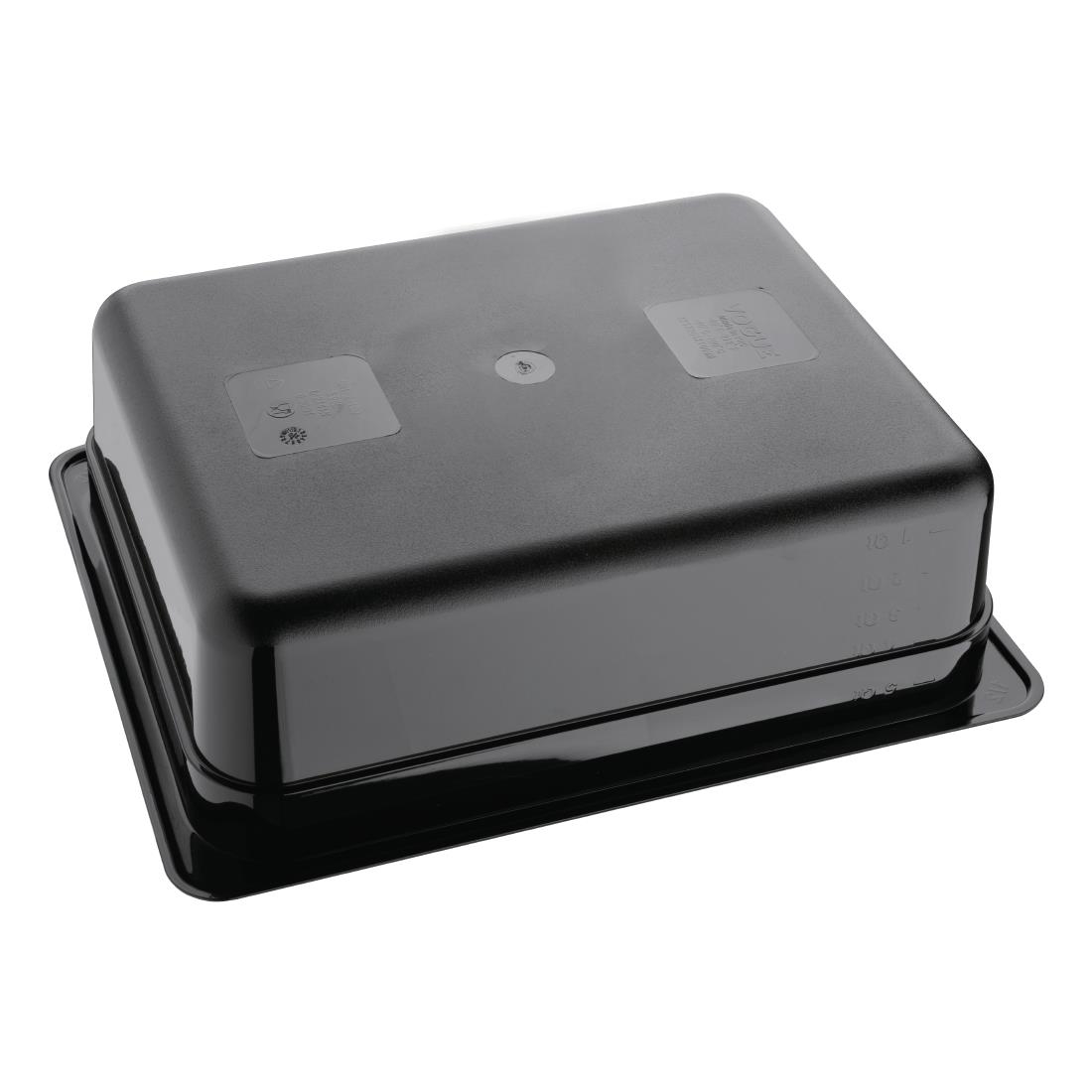Vogue Polycarbonate 1/2 Gastronorm Container 100mm Black