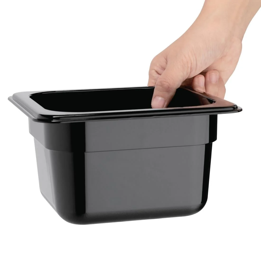Vogue Polycarbonate 1/6 Gastronorm Container 100mm Black - Image 4