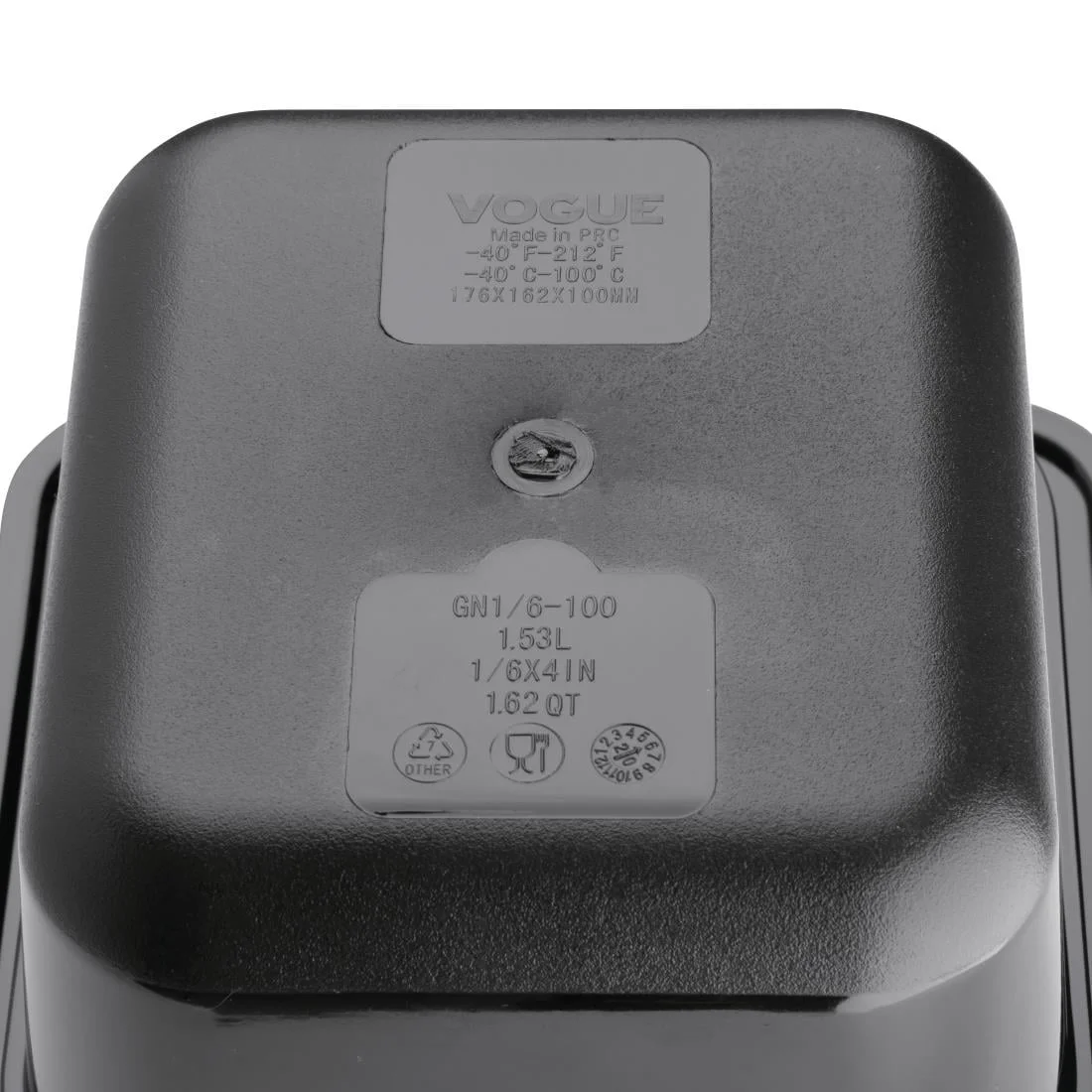 Vogue Polycarbonate 1/6 Gastronorm Container 100mm Black - Image 6