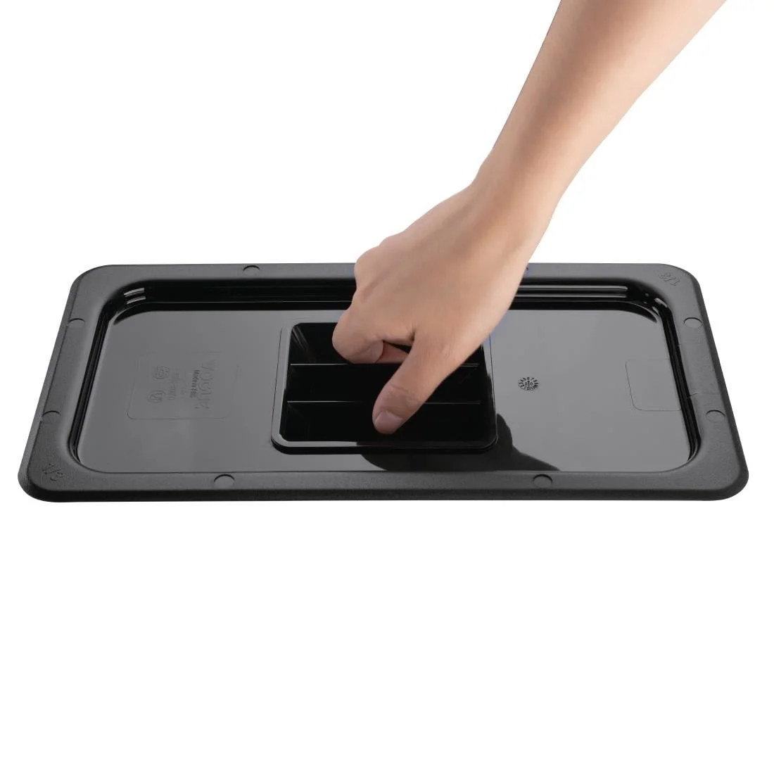Vogue Polycarbonate 1/3 Gastronorm Lid Black - Image 3
