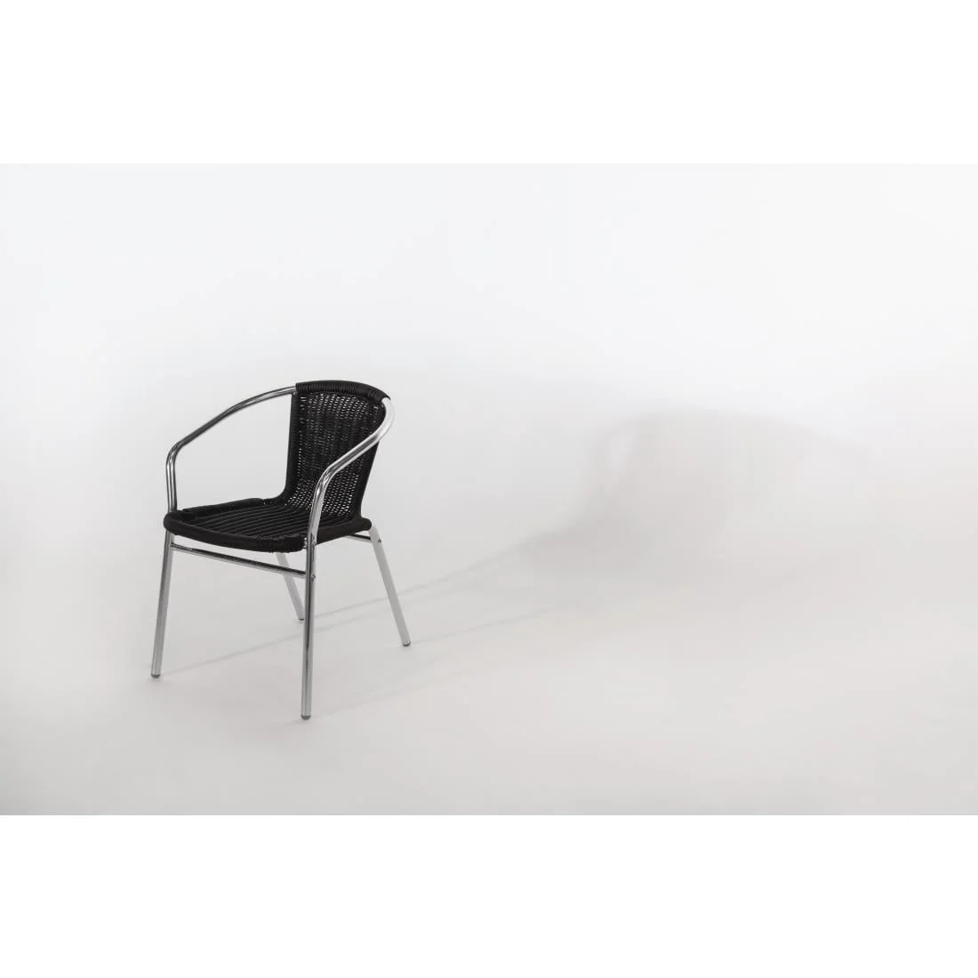 Bolero Aluminium and Black Wicker Chairs Black (Pack of 4) - Image 13