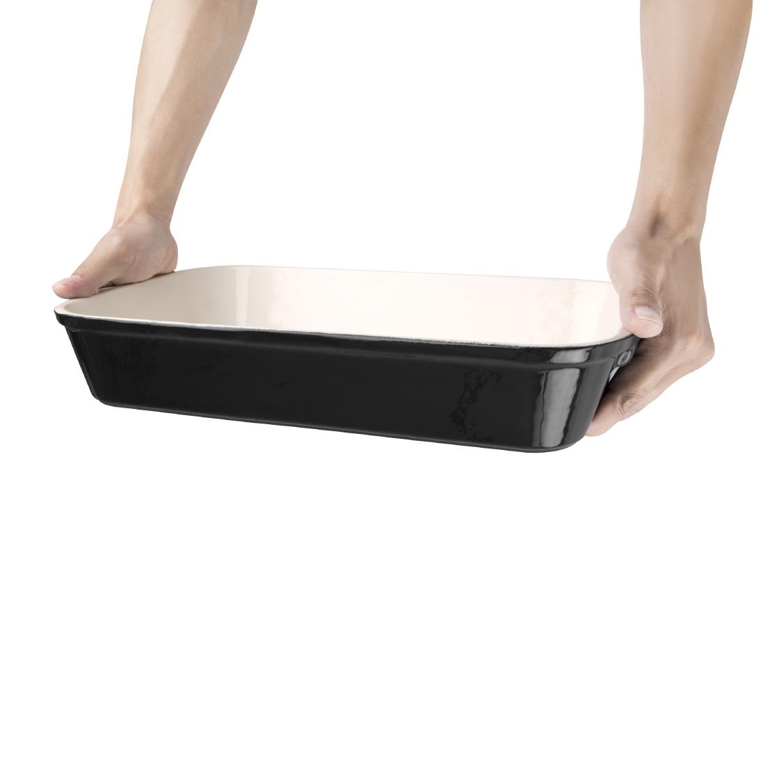 Vogue Black Cast Iron Roasting Dish