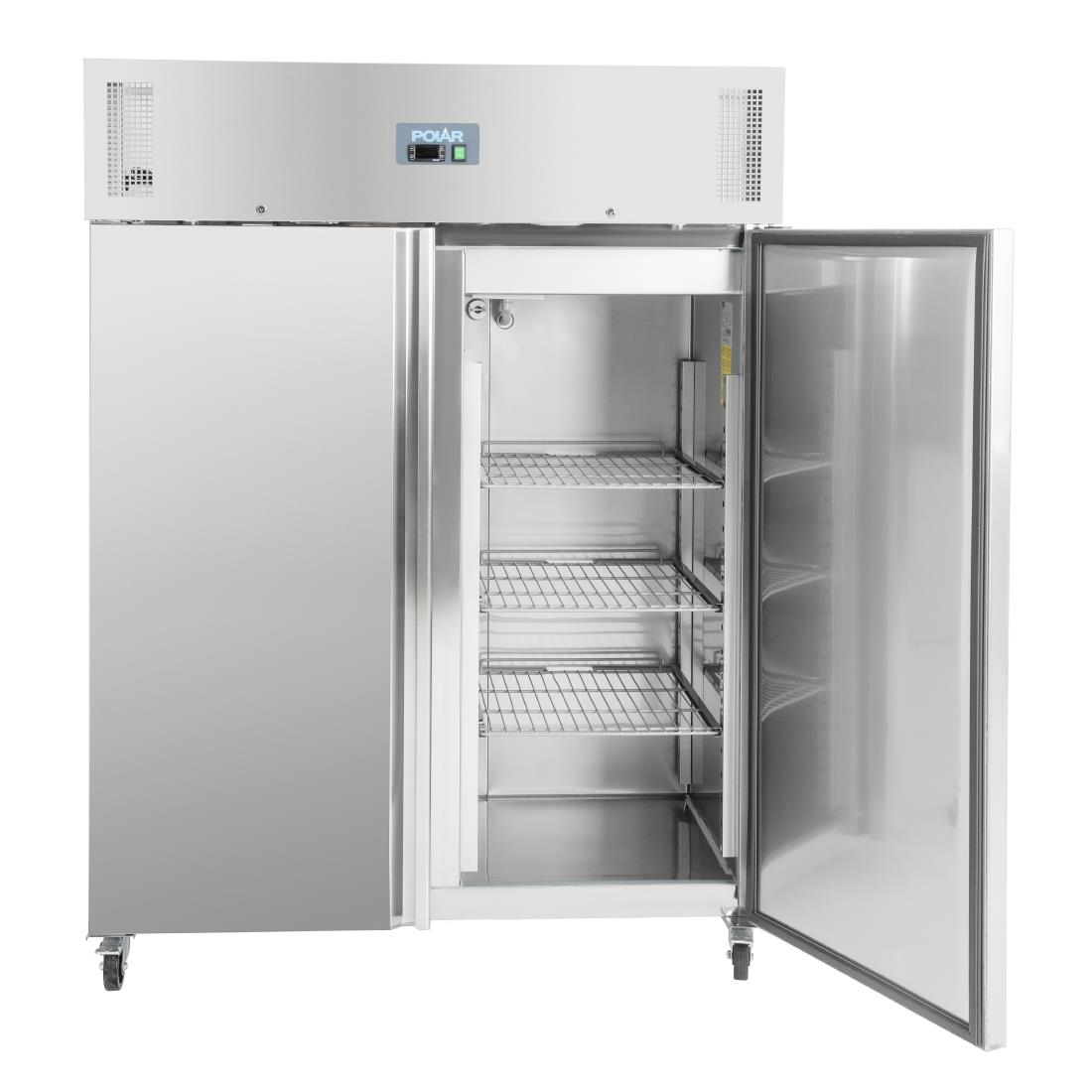 Polar Heavy Duty Double Door Freezer Stainless Steel 1300Ltr
