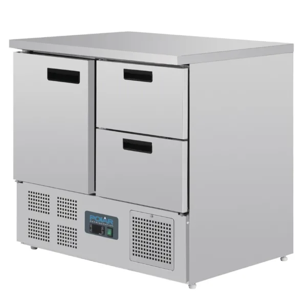 Polar 1 Door and 2 Drawer Counter Fridge 240Ltr