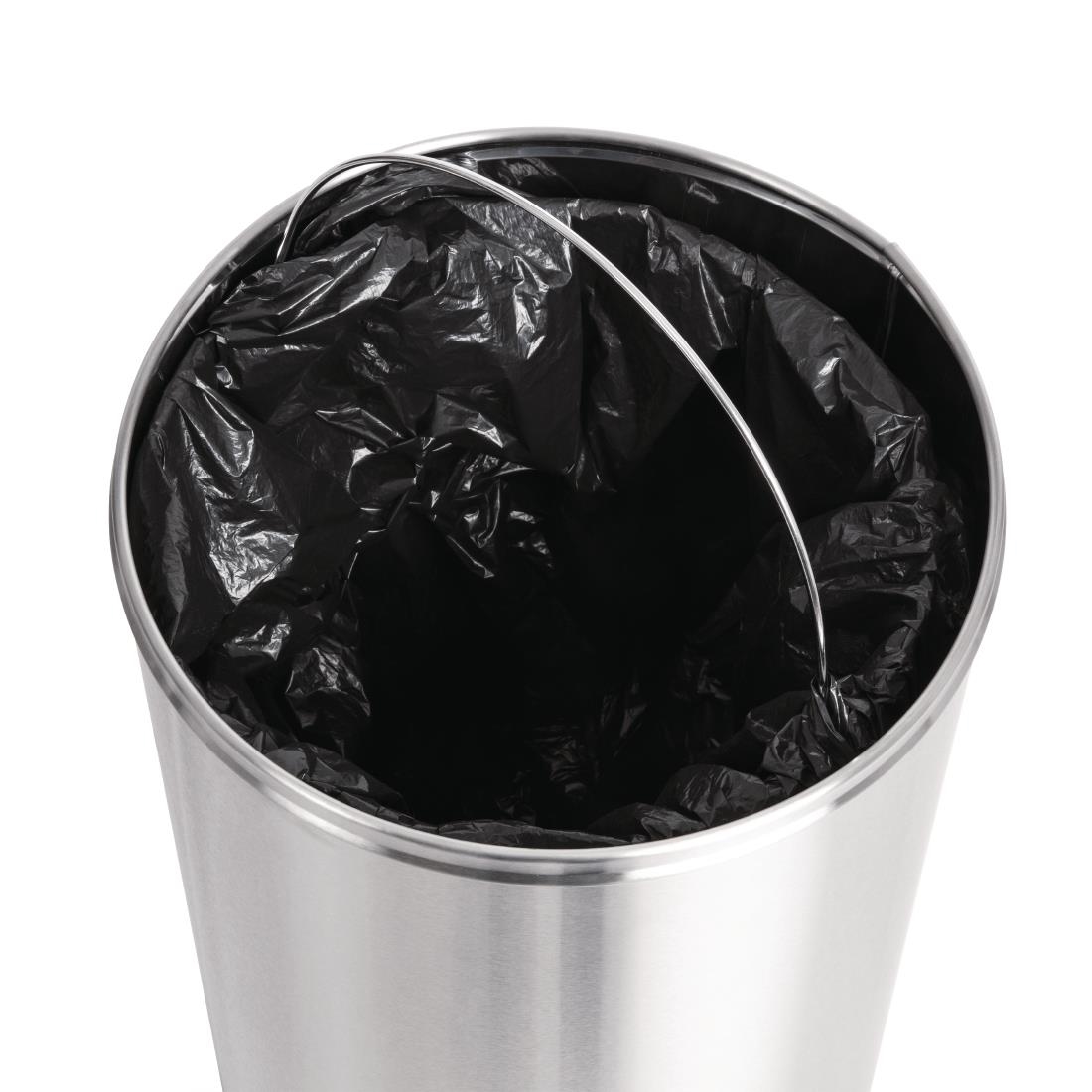 Bolero Bullet Bin Silver 40Ltr