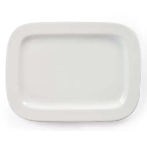 Olympia Whiteware Rounded Rectangular Plates 230mm