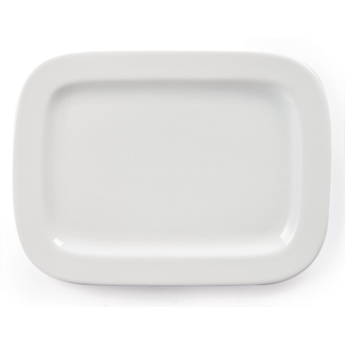 Olympia Whiteware Rounded Rectangular Plates 230mm