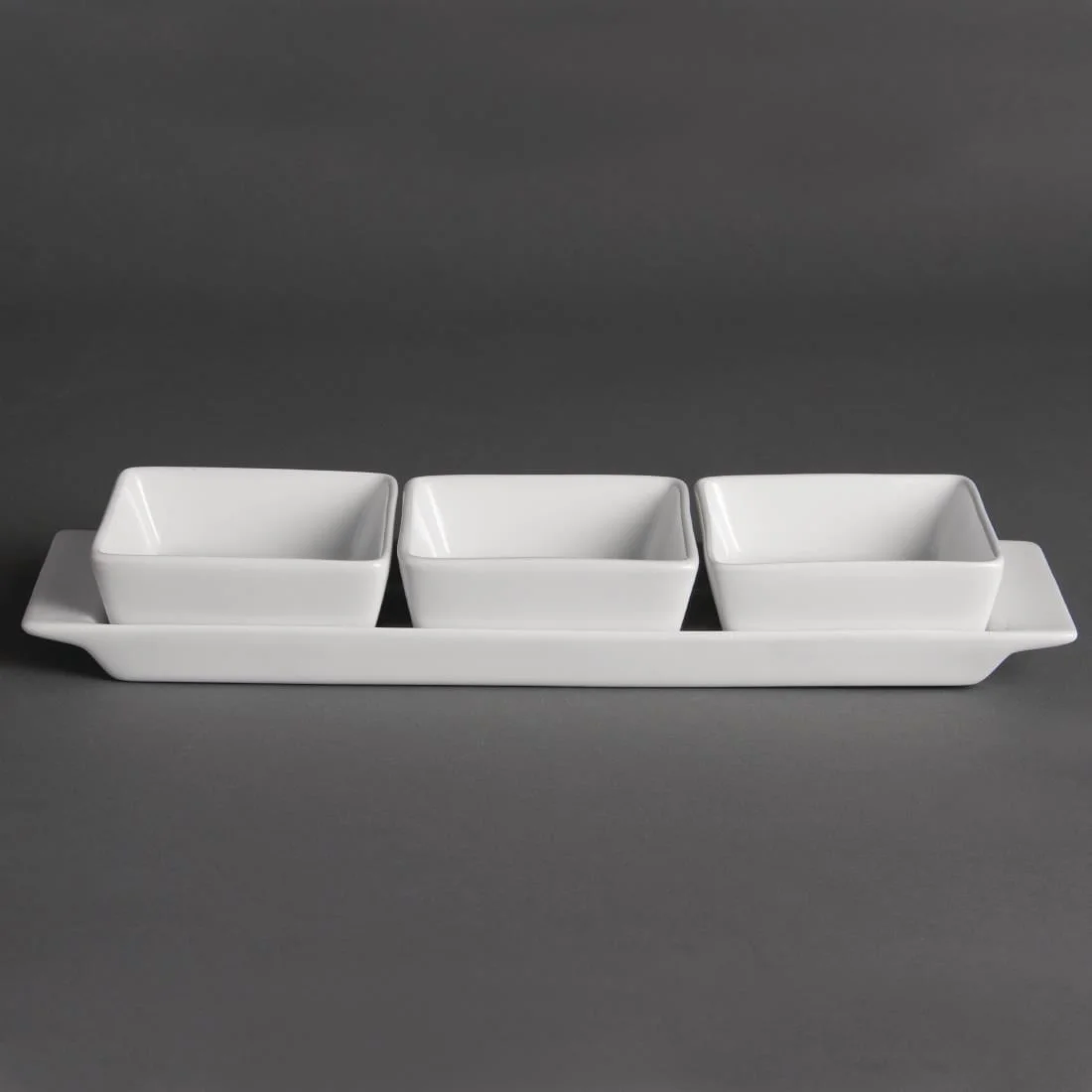 Olympia Whiteware Snack Dishes with Plates 3 Section - Image 4