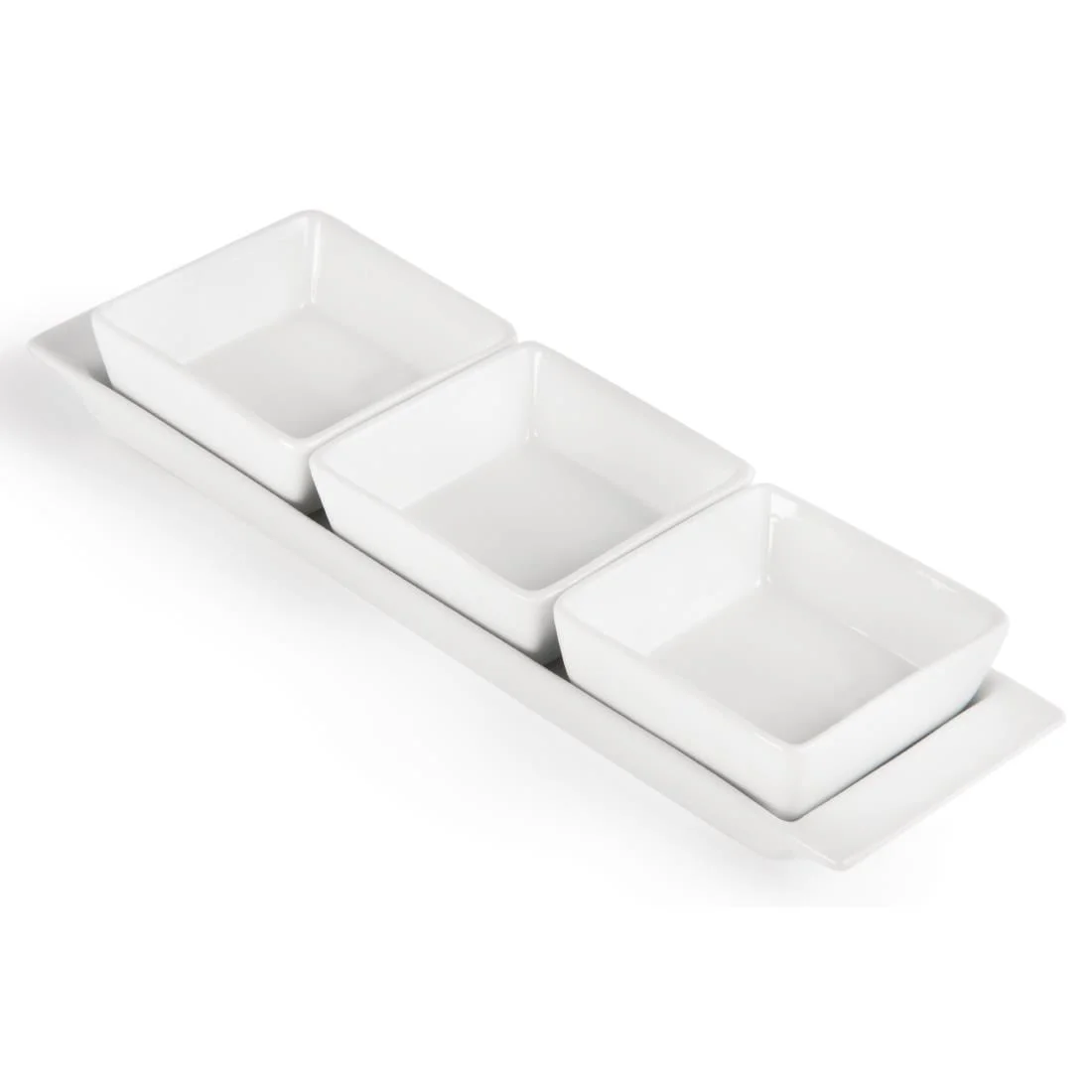 Olympia Whiteware Snack Dishes with Plates 3 Section - Image 2