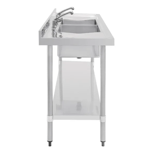 Vogue Stainless Steel Sink Double Bowl and Double Drainer 2400mm