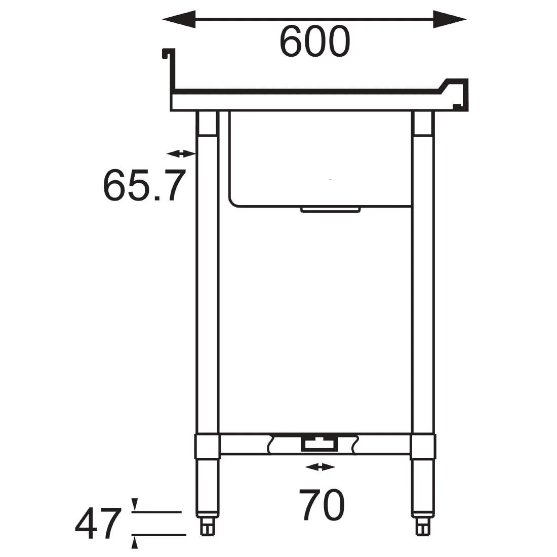 Vogue Stainless Steel Sink Double Bowl and Double Drainer 2400mm - Image 10