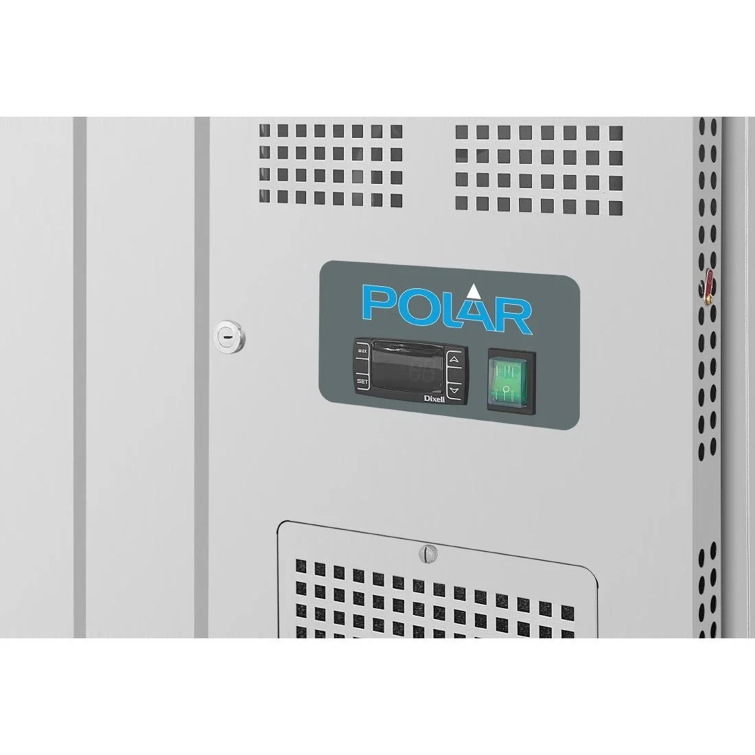 Polar U-Series GN Saladette Counter with Square Sneeze Guard 4 Door - Image 4