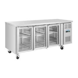 Polar U-Series 3 Door Counter Fridge With Glass Doors
