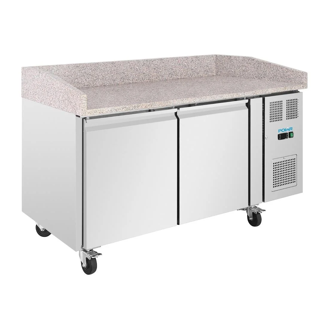 Polar U-Series Double Door Pizza Counter with Granite Top 428Ltr - Image 1