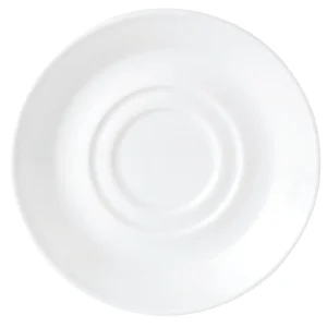 Steelite Simplicity White Low Empire Small Saucers Double Well 117mm (36 Pack)