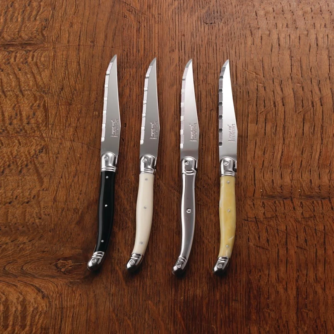 Laguiole Serrated Steak Knife Stainless Steel Handle (6 Pack) - Image 2