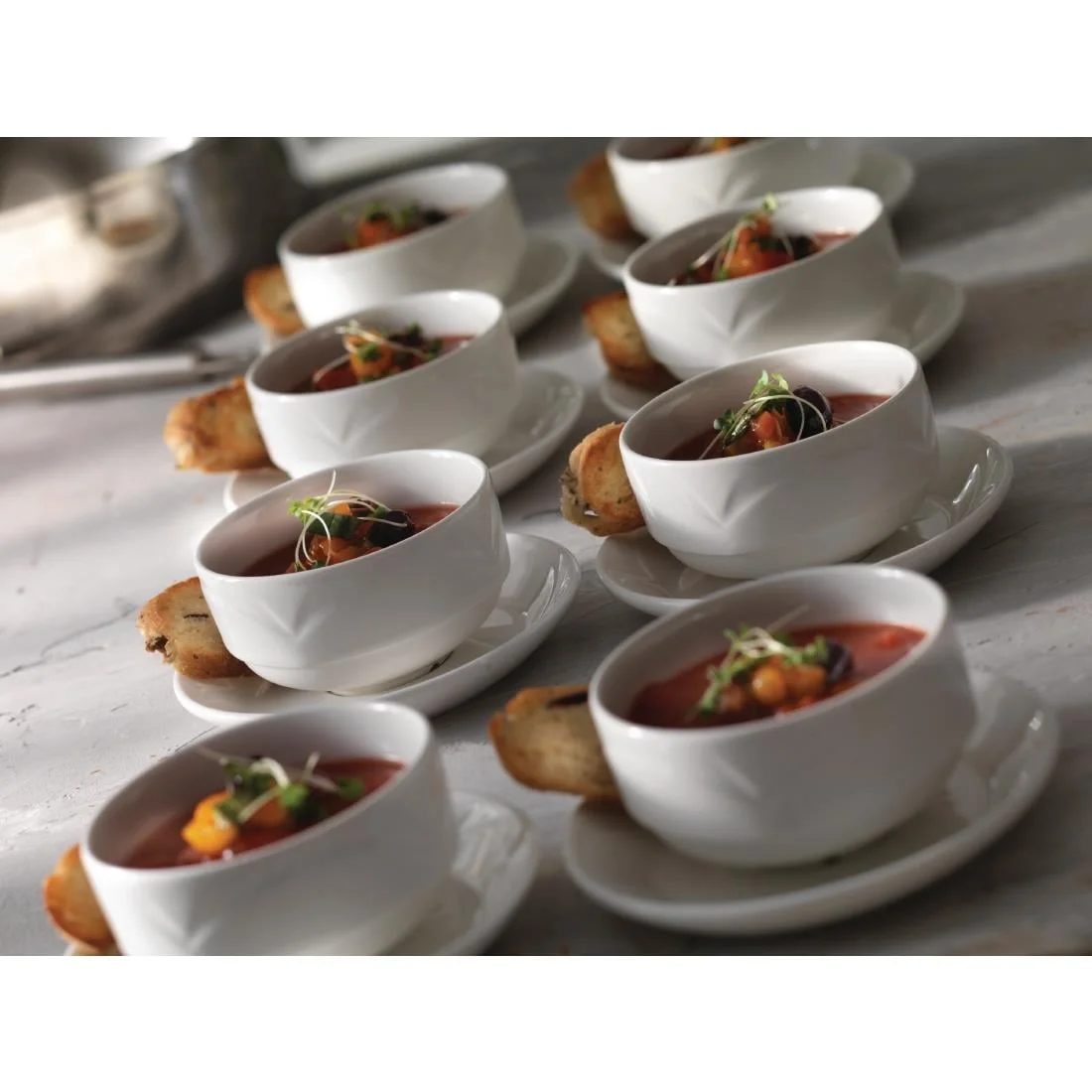 Steelite Bianco Stacking Saucers 152mm - Image 2