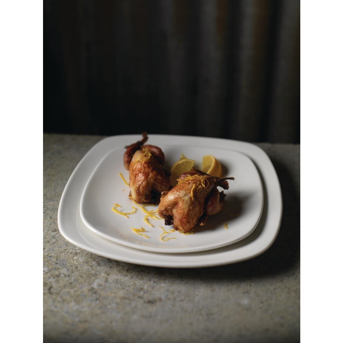 Steelite Quadro White Square Plates 230mm