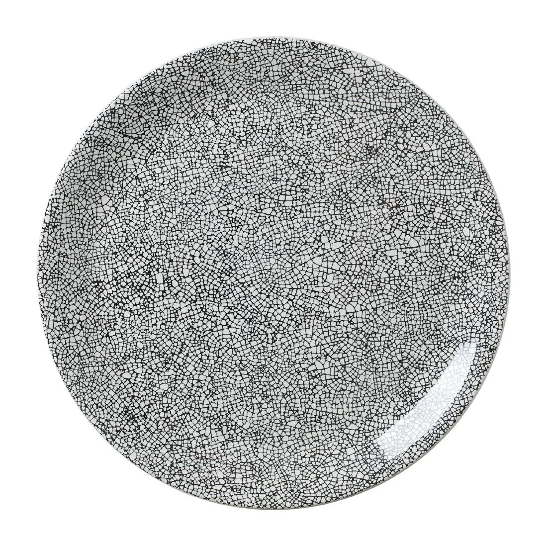 Steelite Ink Crackle Black Coupe Plates 300mm (12 Pack)