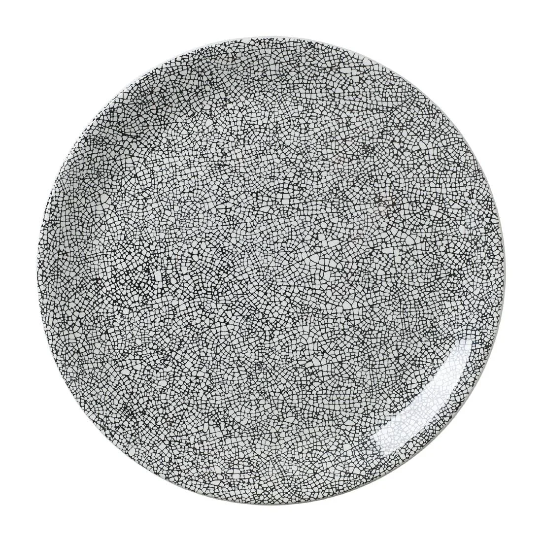 Steelite Ink Crackle Black Coupe Plates 300mm (12 Pack)