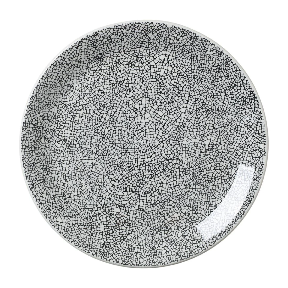 Steelite Ink Crackle Black Coupe Plates 253mm (12 Pack)