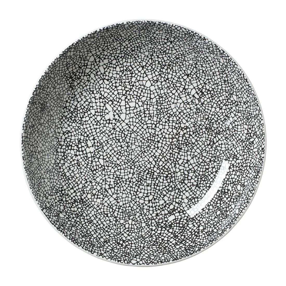 Steelite Ink Crackle Black Coupe Bowls 205mm (12 Pack)