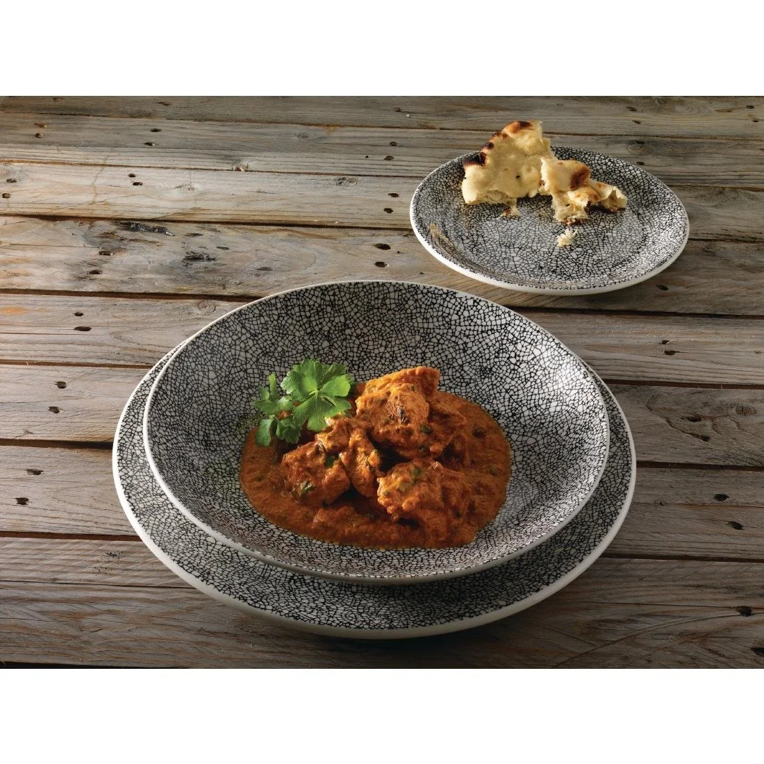 Steelite Ink Crackle Black Coupe Plates 253mm (12 Pack) - Image 2