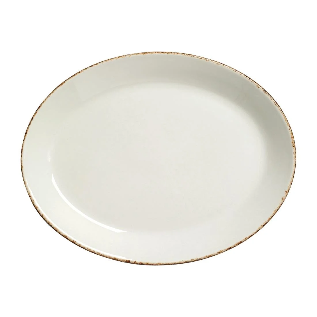 Steelite Brown Dapple Oval Coupe Plates 202mm (24 Pack) - Image 1