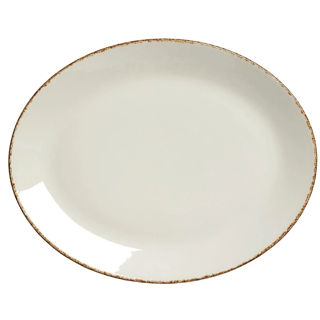Steelite Brown Dapple Oval Coupe Plates 342mm (12 Pack)