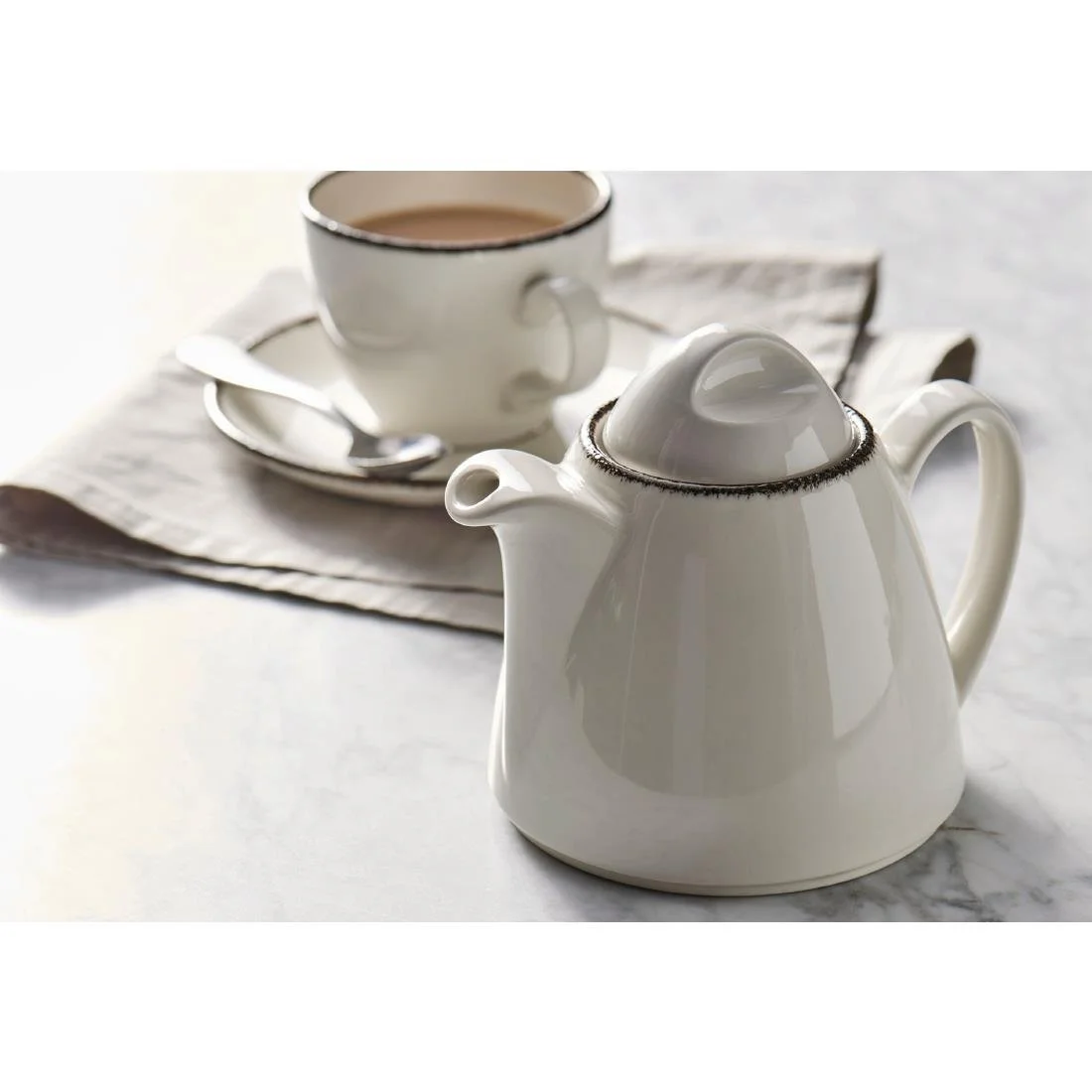 Steelite Charcoal Dapple Beverage Pots 12oz 350ml (6 Pack) - Image 2