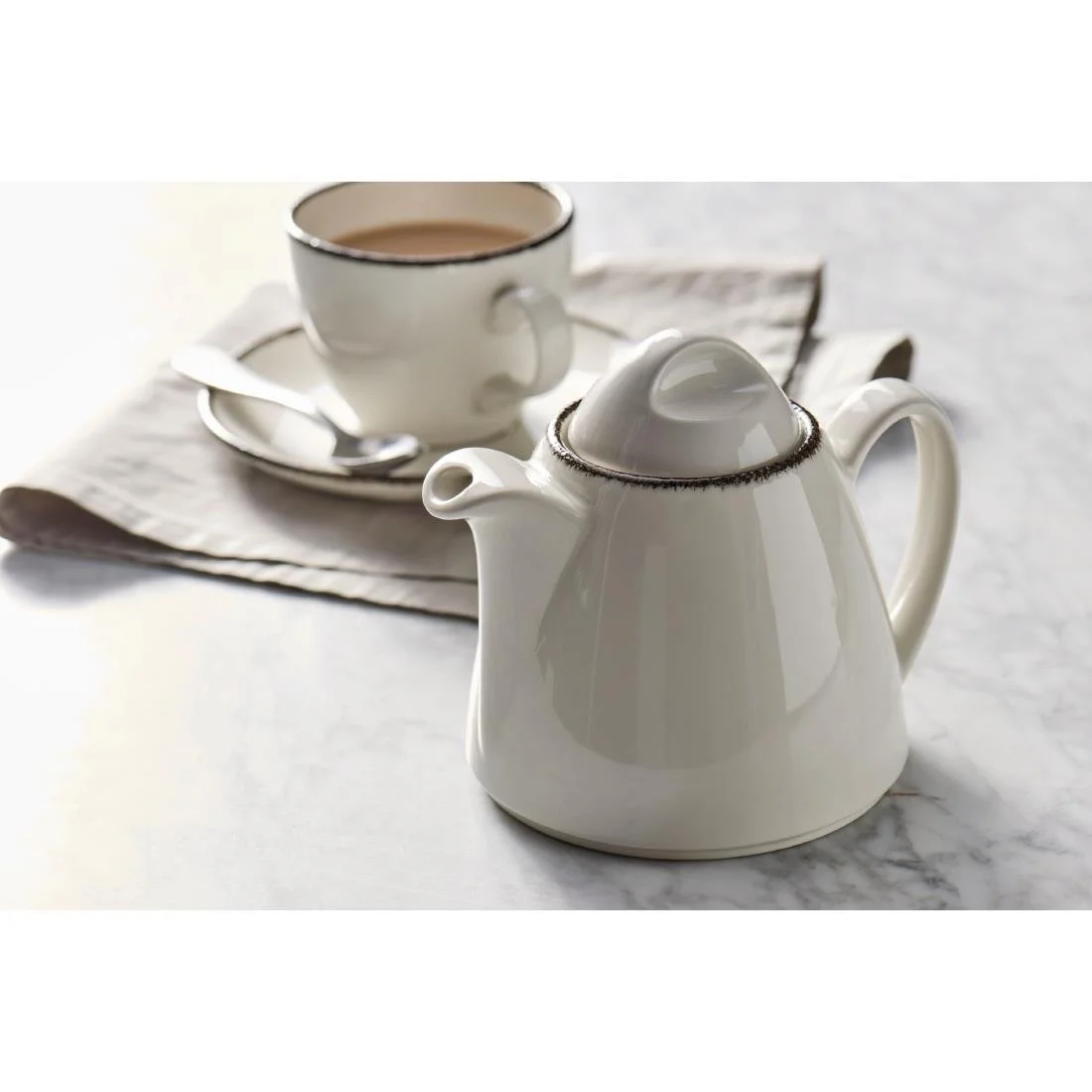 Steelite Charcoal Dapple Beverage Pots 12oz 350ml (6 Pack) - Image 3
