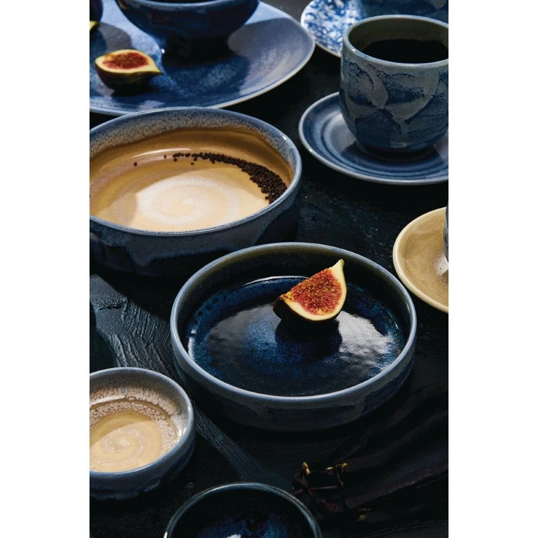 Steelite Aurora Vesuvius Round Stacking Trays Lapis 75mm (12 Pack) - Image 3