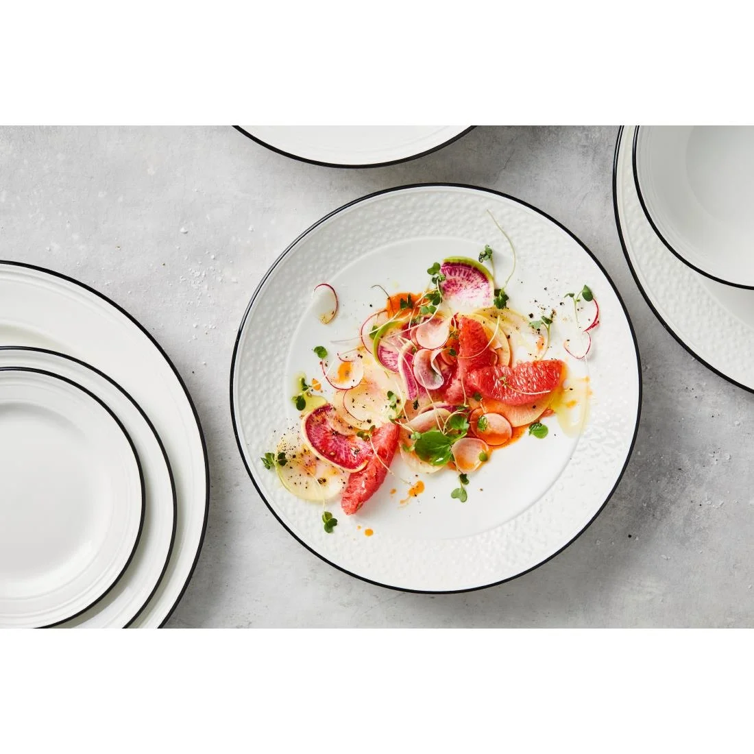 Steelite Bead Black Band Coupe Plates 285mm (6 Pack) - Image 2