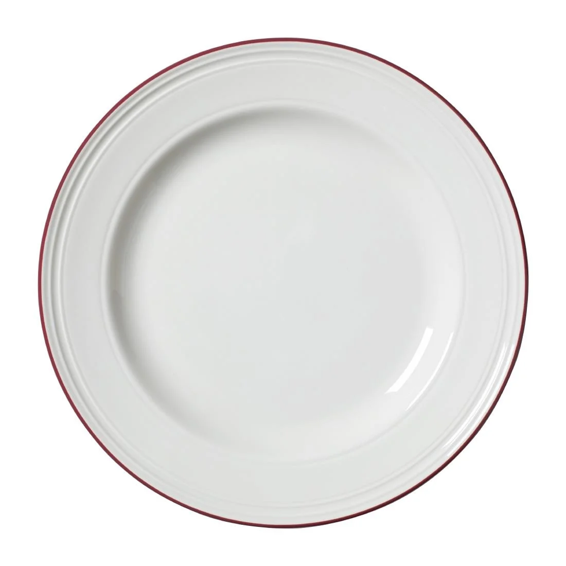 Steelite Bead Maroon Band Plates 255mm (12 Pack)