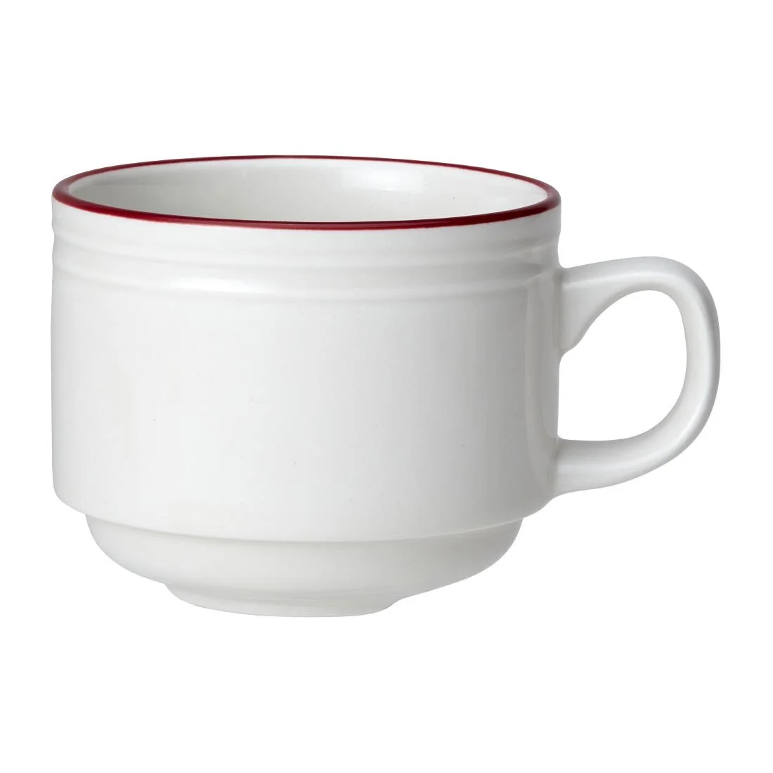 Steelite Bead Maroon Band Stacking Cups 200ml (12 Pack)