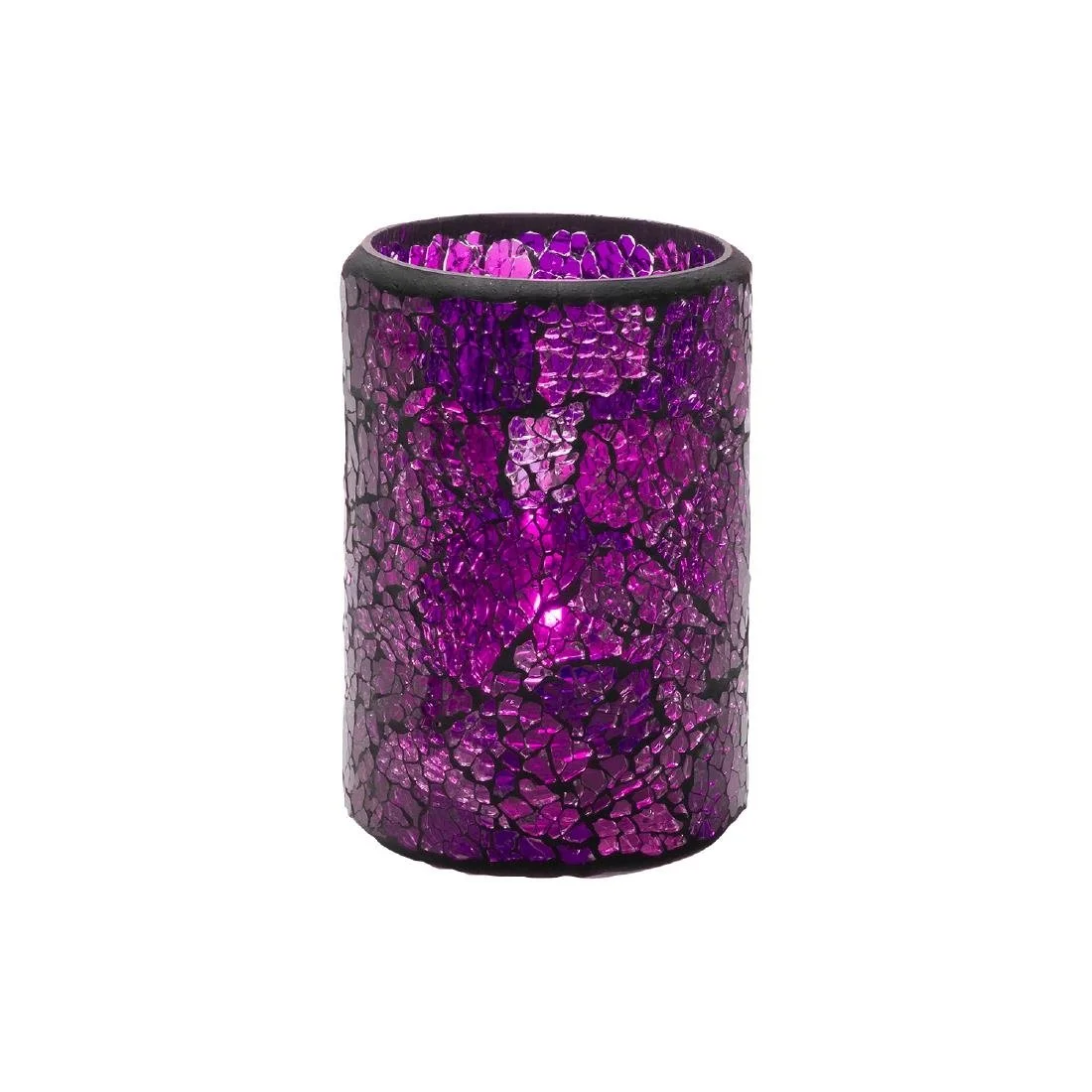 Hollowick Blue & Purple Crackle Glasses Cylinder Lamp 80mm x 102mm (24 Pack)