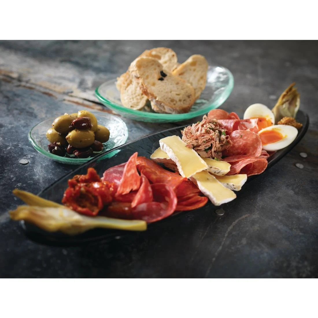 Steelite Scape Glass Smoked Oval Bowls 125mm