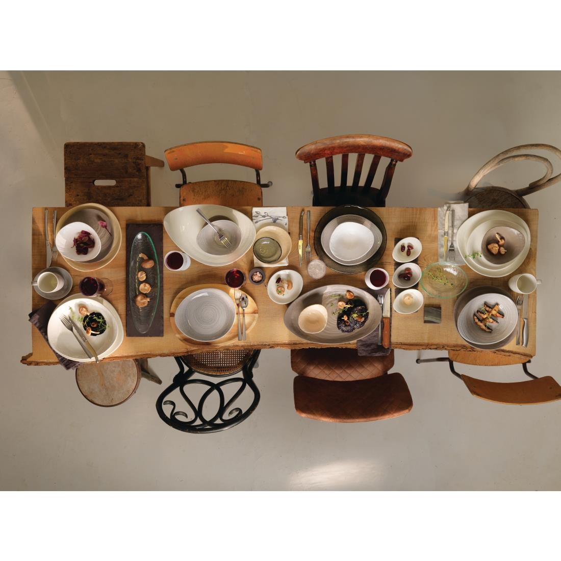 Steelite Scape Smoked Glass Oval Platters 400mm