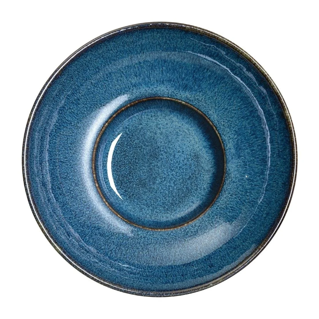 Rene Ozorio Wabi Sabi Rimmed Coupe Bowls Indigo 240mm (6 Pack) - Image 1