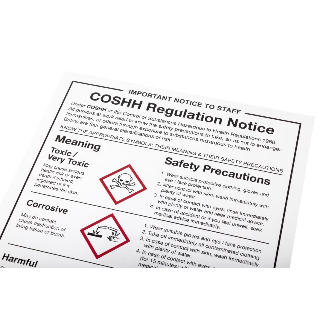 COSHH Regulations Sign